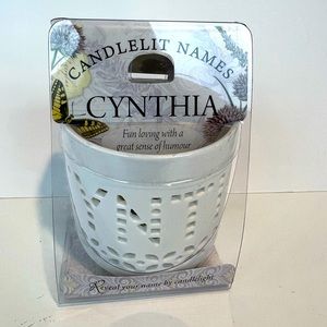 Candlelit Name Votive:  CYNTHIA